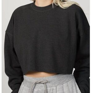 We Wore What Black Cropped Sweatshirt